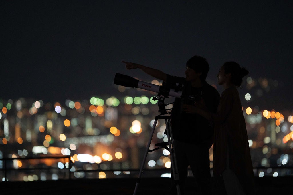 札幌の夜景に囲まれながらの天体観測（イメージ）