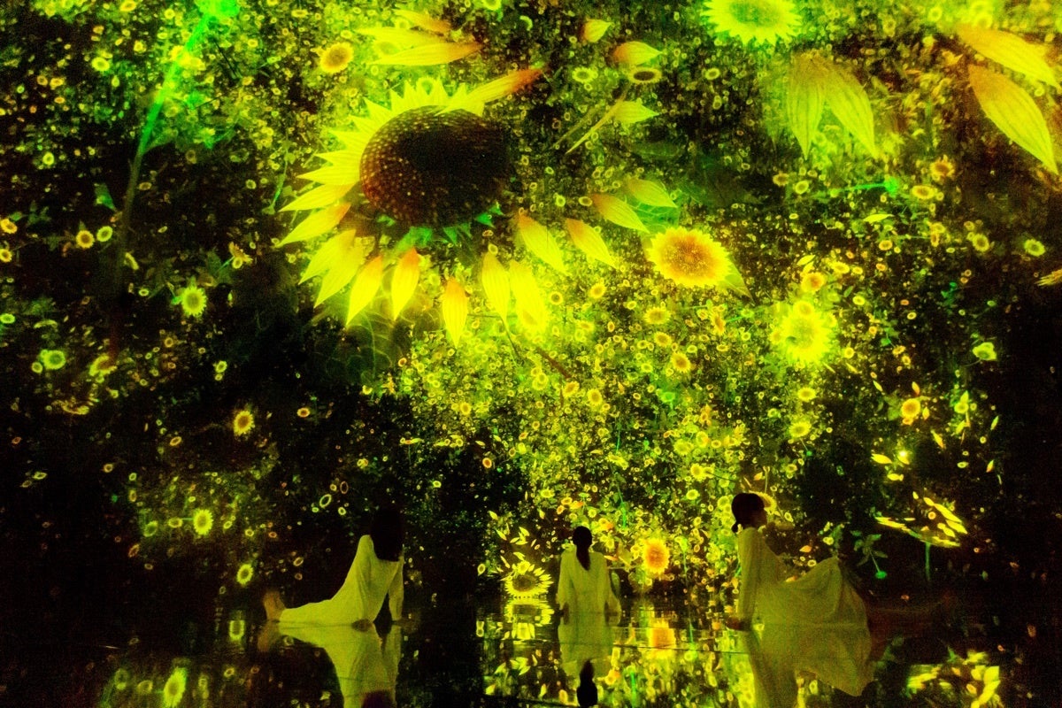 チームラボ《Floating in the Falling Universe of Flowers》©チームラボ