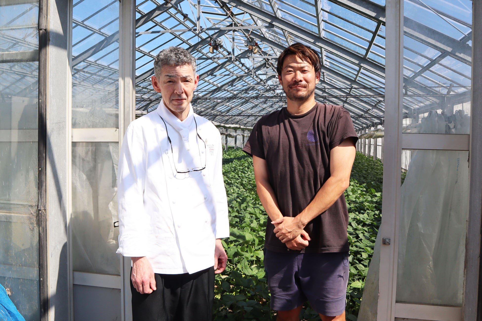 瀧戸農園の瀧戸さん(枝豆栽培)とフランス料理料理長