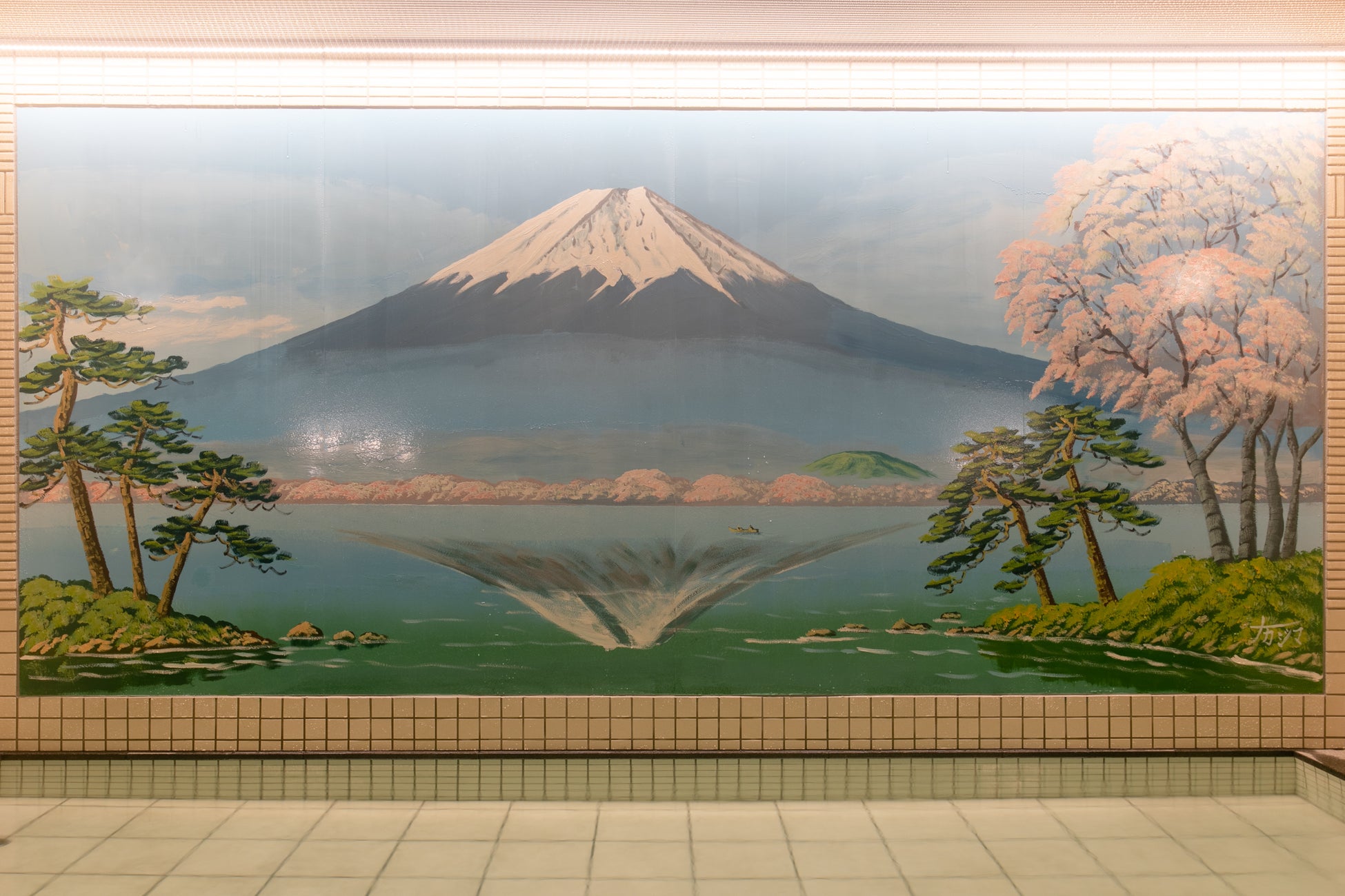 1階大浴場の富士山