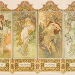 連作装飾パネル「四季：春、夏、秋、冬」　1896年　リトグラフ／紙　チマル・コレクション