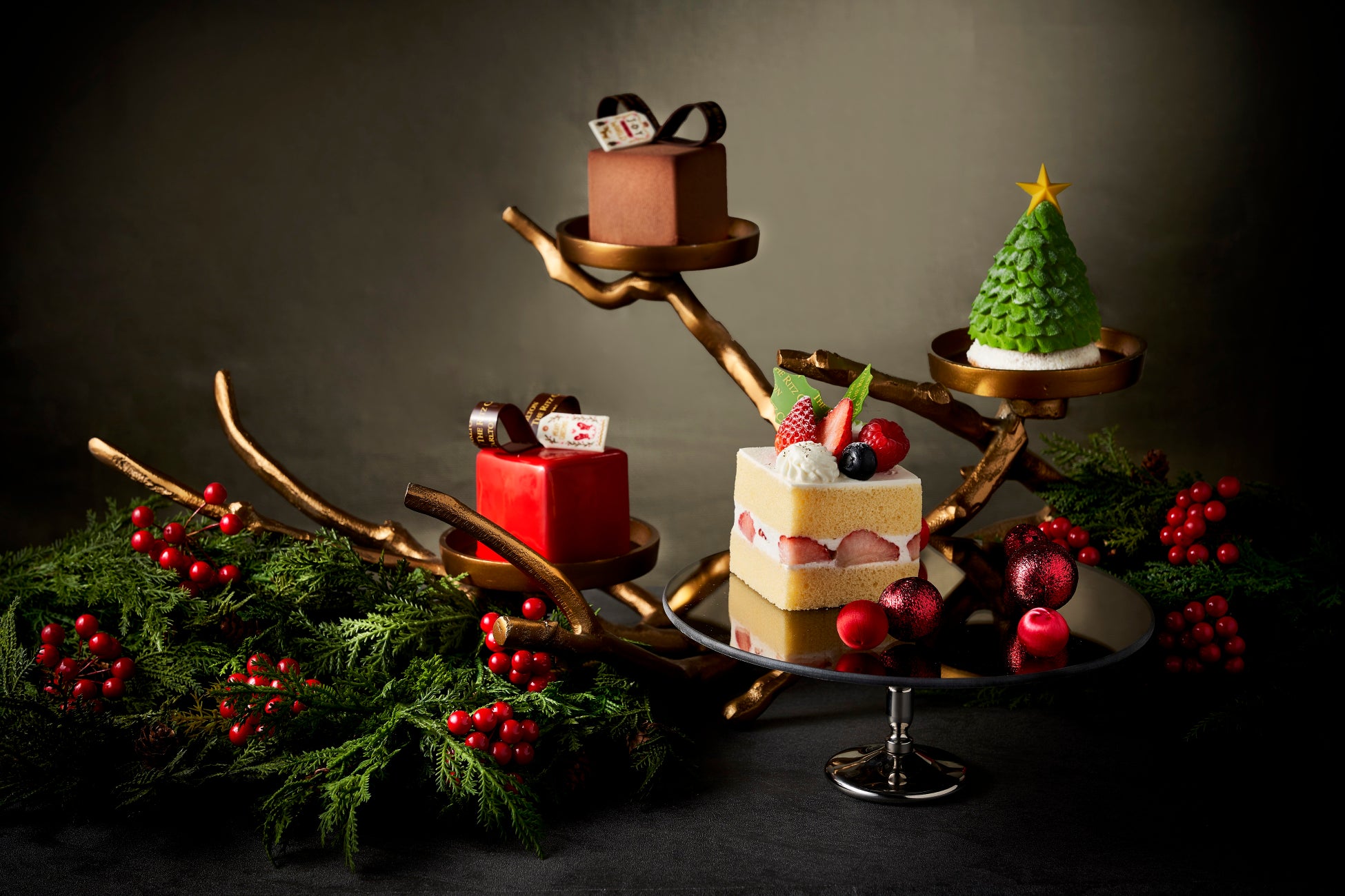クリスマスショートケーキ、ベリーベリーギフト、ショコラプレゼント、クリスマスツリー