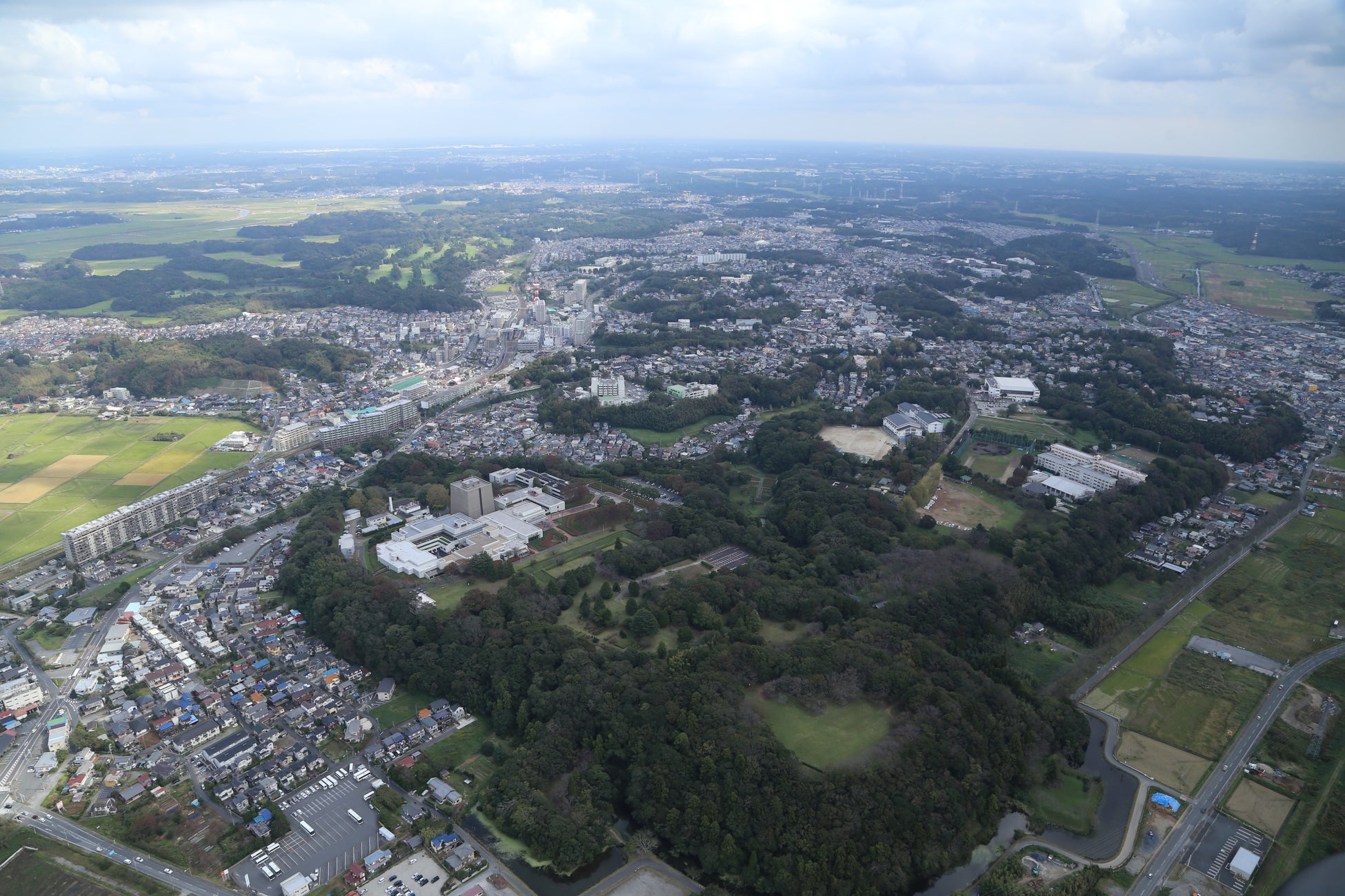 空から見た佐倉城址