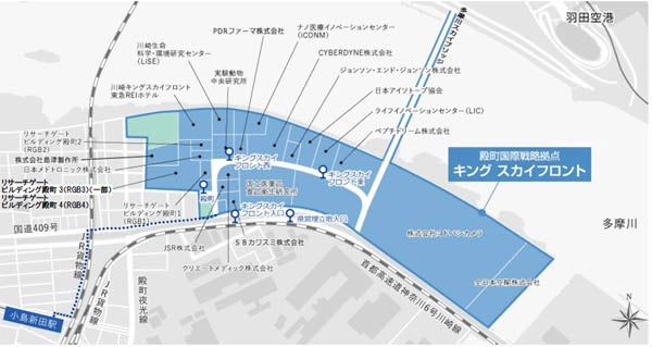 【キングスカイフロント「殿町プロジェクト」広域地図】