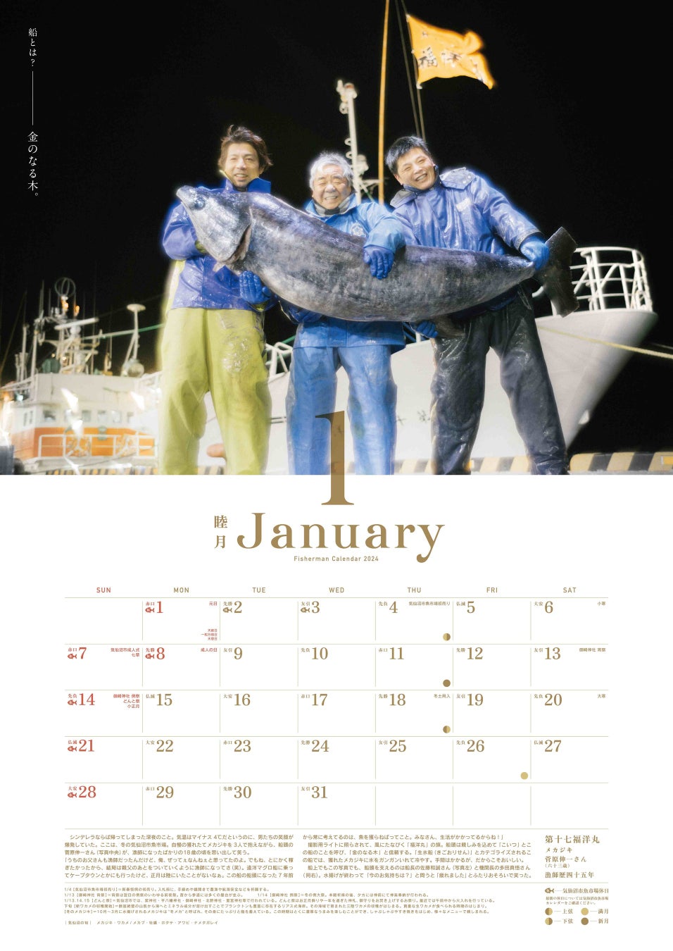 １月　船とはｰｰ「金のなる木」　第１７福洋丸 　獲れたてのメカジキ