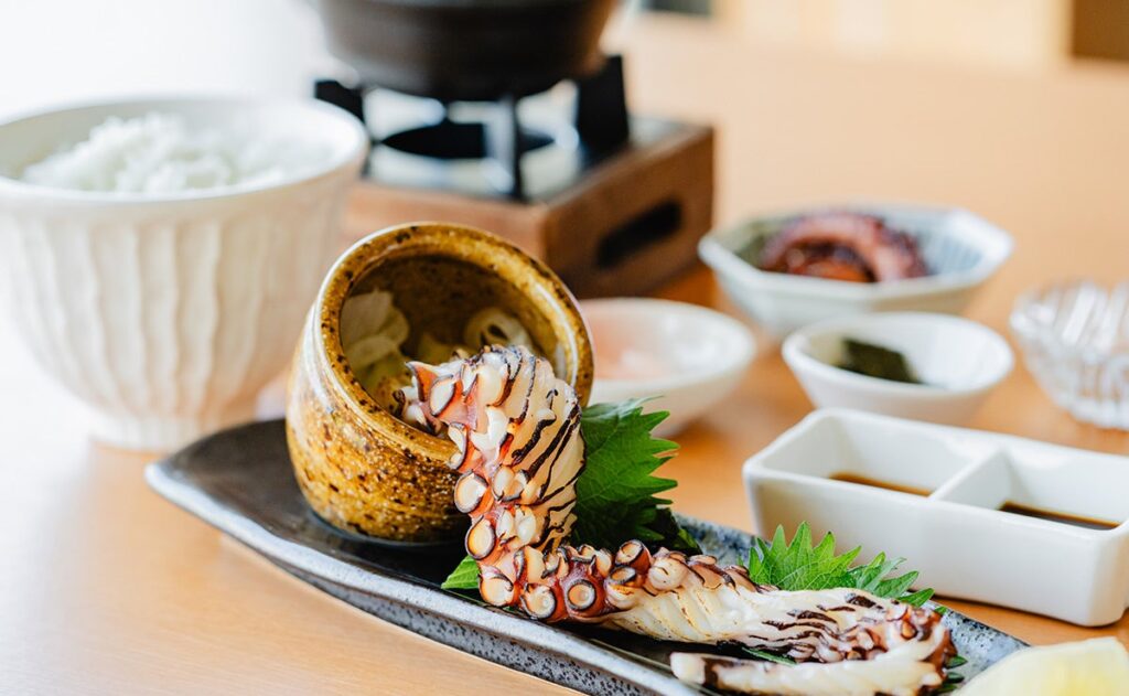 島のたこのタタキ茶飯