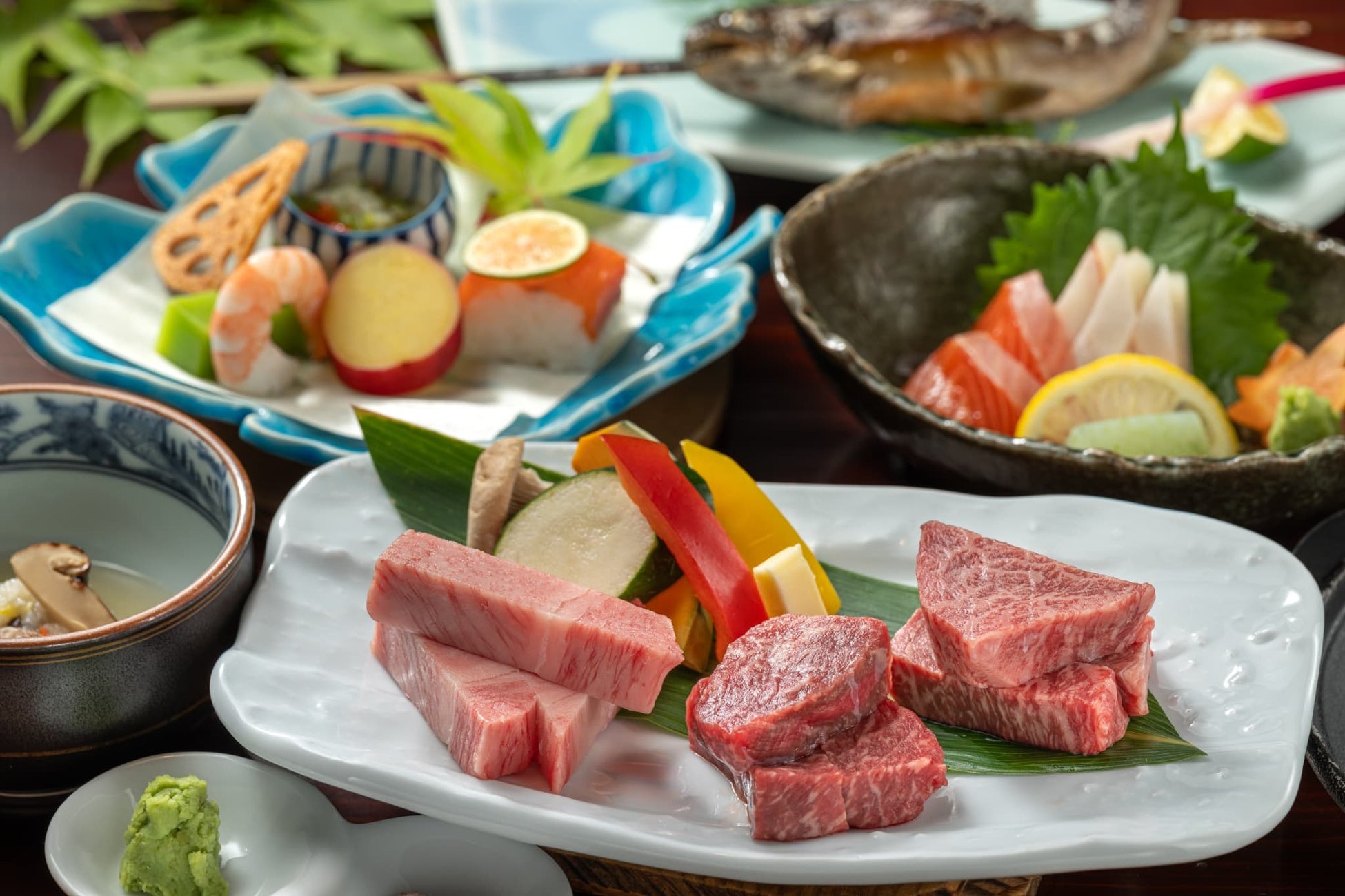 【夕食】A5飛騨牛食べ比べ