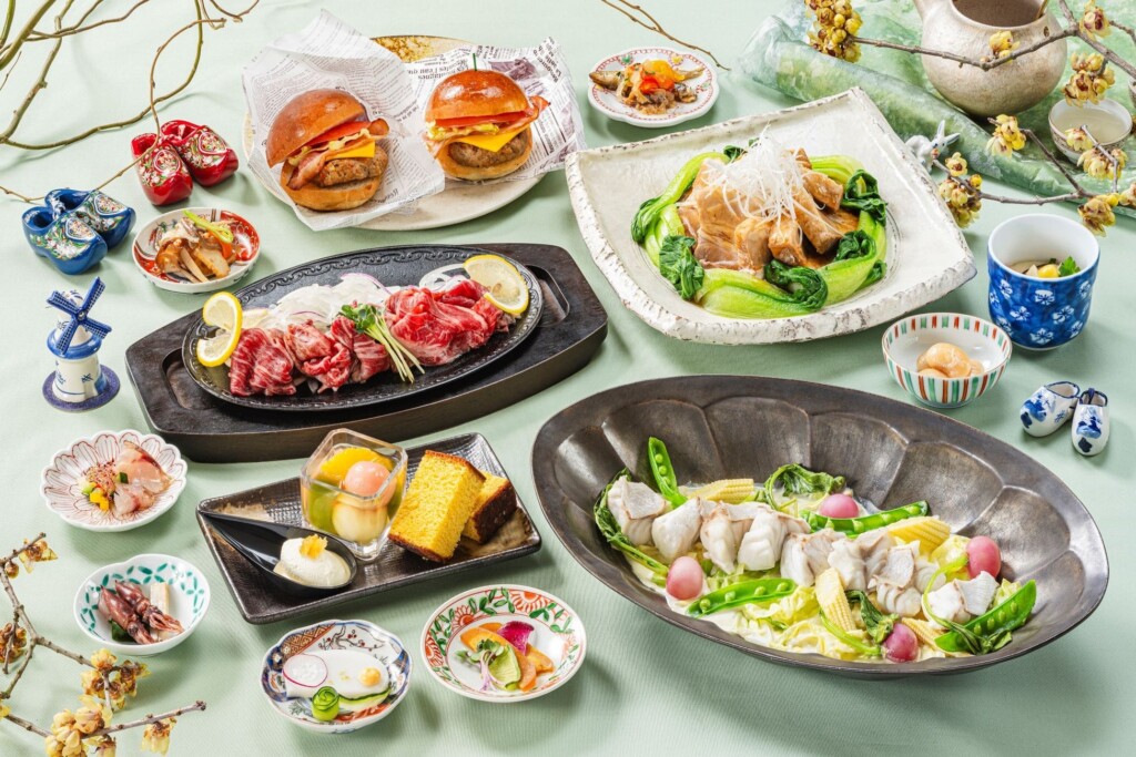 長崎県産の食材を使用したご当地メニューやデザートが豊富に揃う