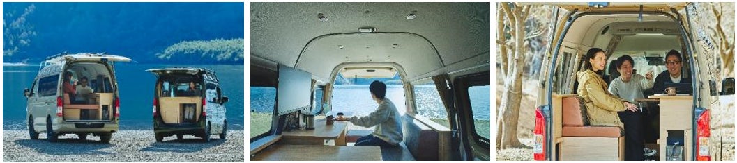 ＜左からmobica sand とforest＞　　　＜mobica sand車内から見える景色＞　　＜チームビルディングにも最適＞