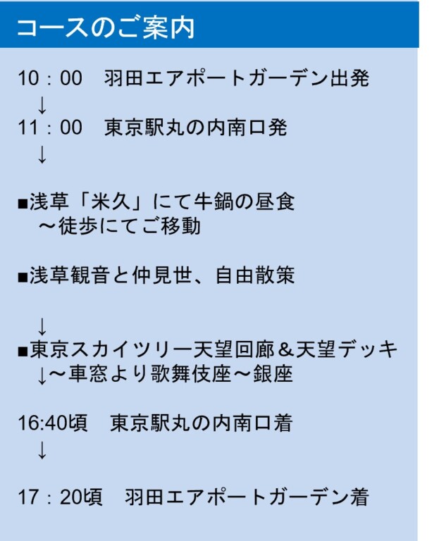 羽田エアポートガーデン発はとバスコース案内（2024年4月～）